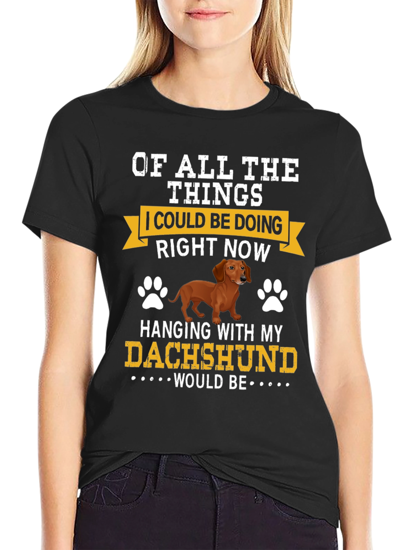 Dachshund Lover T-Shirt - Hanging with My Dog