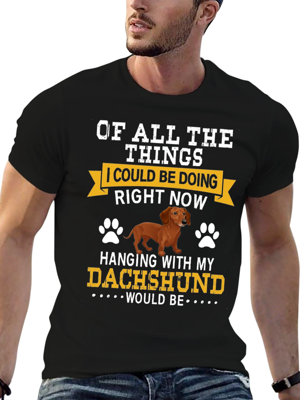 Dachshund Lover T-Shirt - Hanging with My Dog
