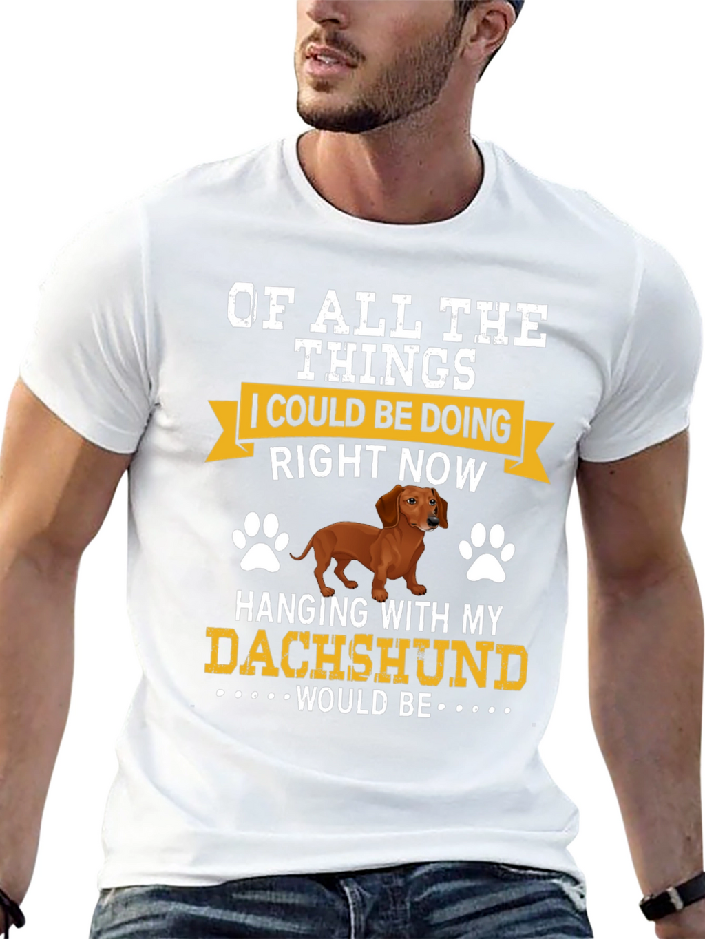 Dachshund Lover T-Shirt - Hanging with My Dog