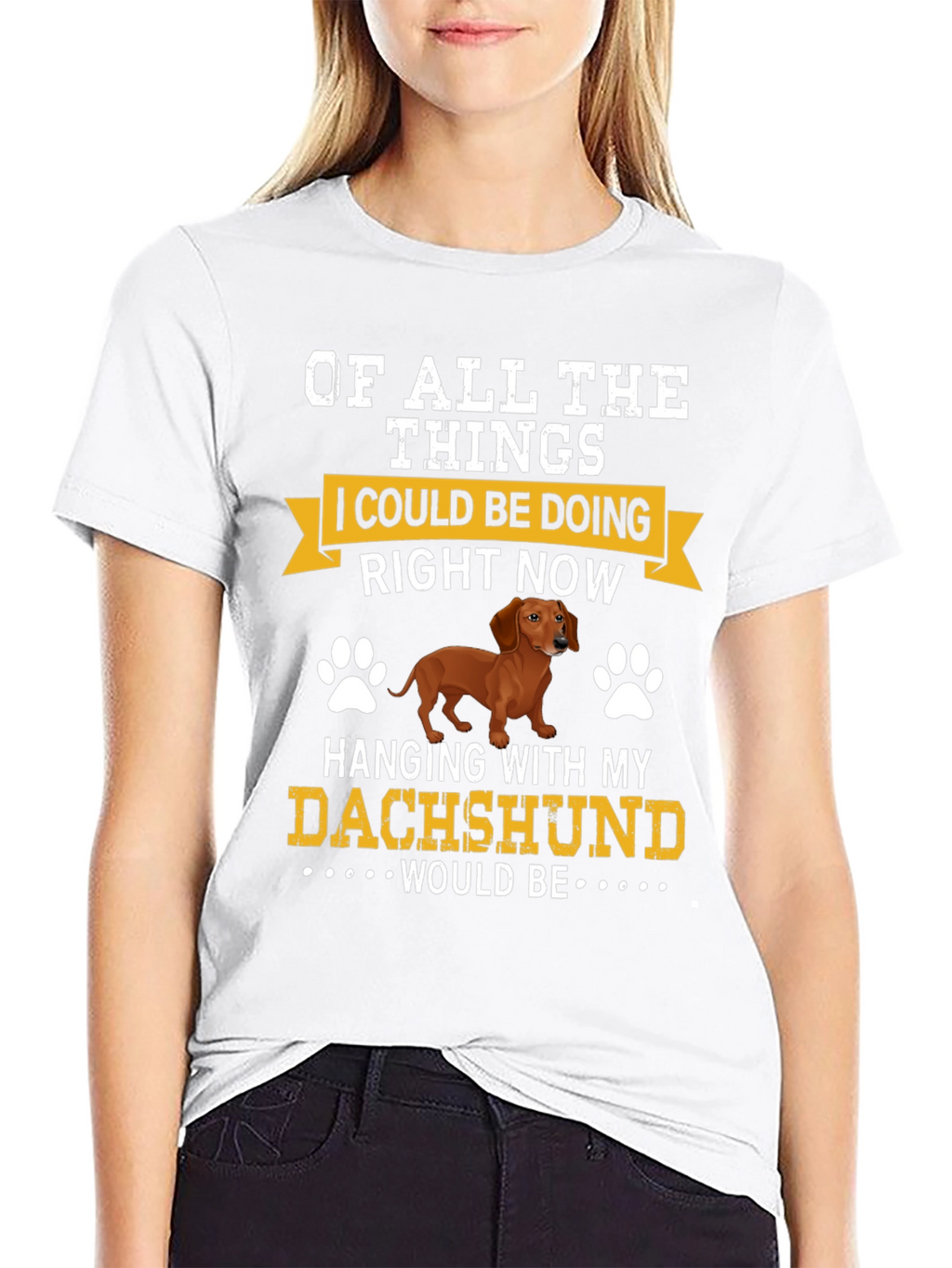 Dachshund Lover T-Shirt - Hanging with My Dog