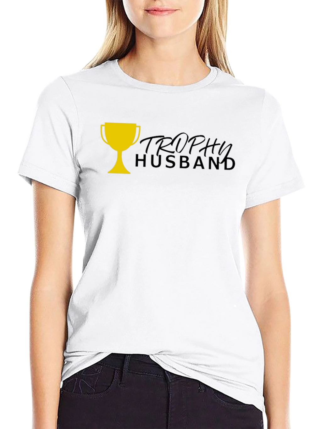 Trophy Husband Graphic Tee - Black Cotton Blend