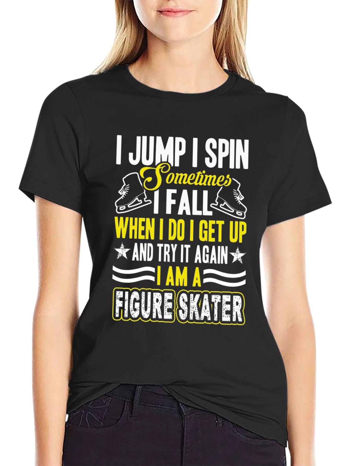 Figure Skater T-Shirt - I Jump I Spin Design