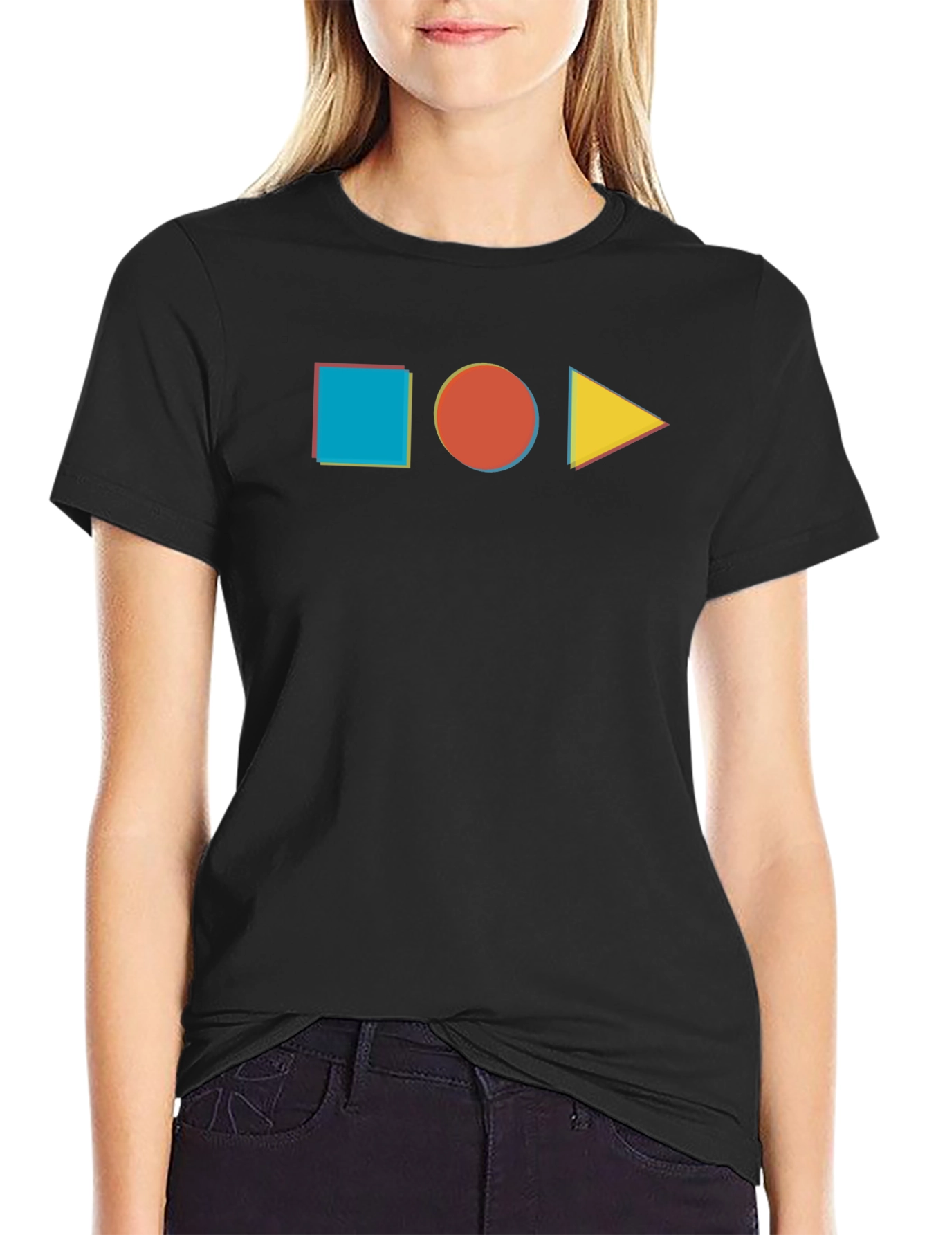 Geometric Shapes Graphic Tee - Modern Minimalist Design