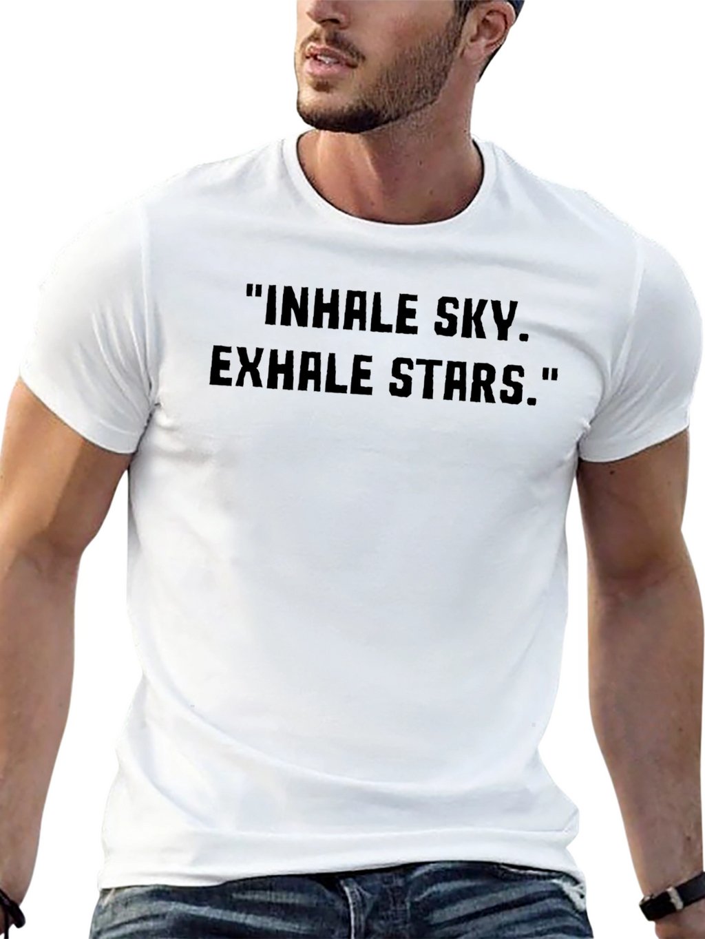 Inhale Sky Exhale Stars Graphic T-Shirt