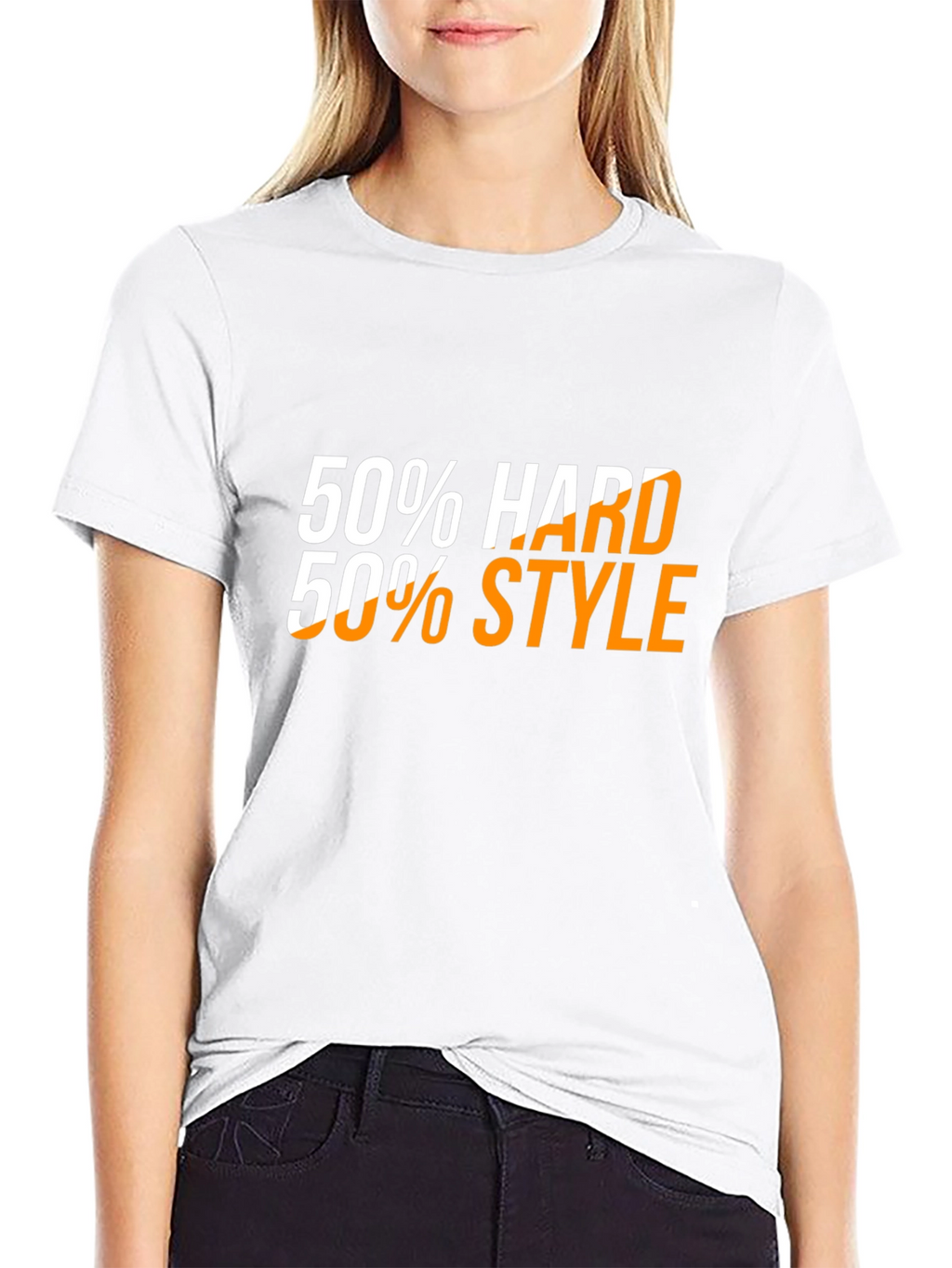 50% Hard 50% Style Black Graphic Tee