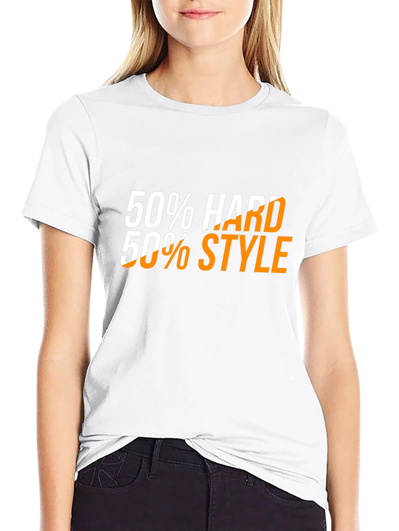 50% Hard 50% Style Black Graphic Tee