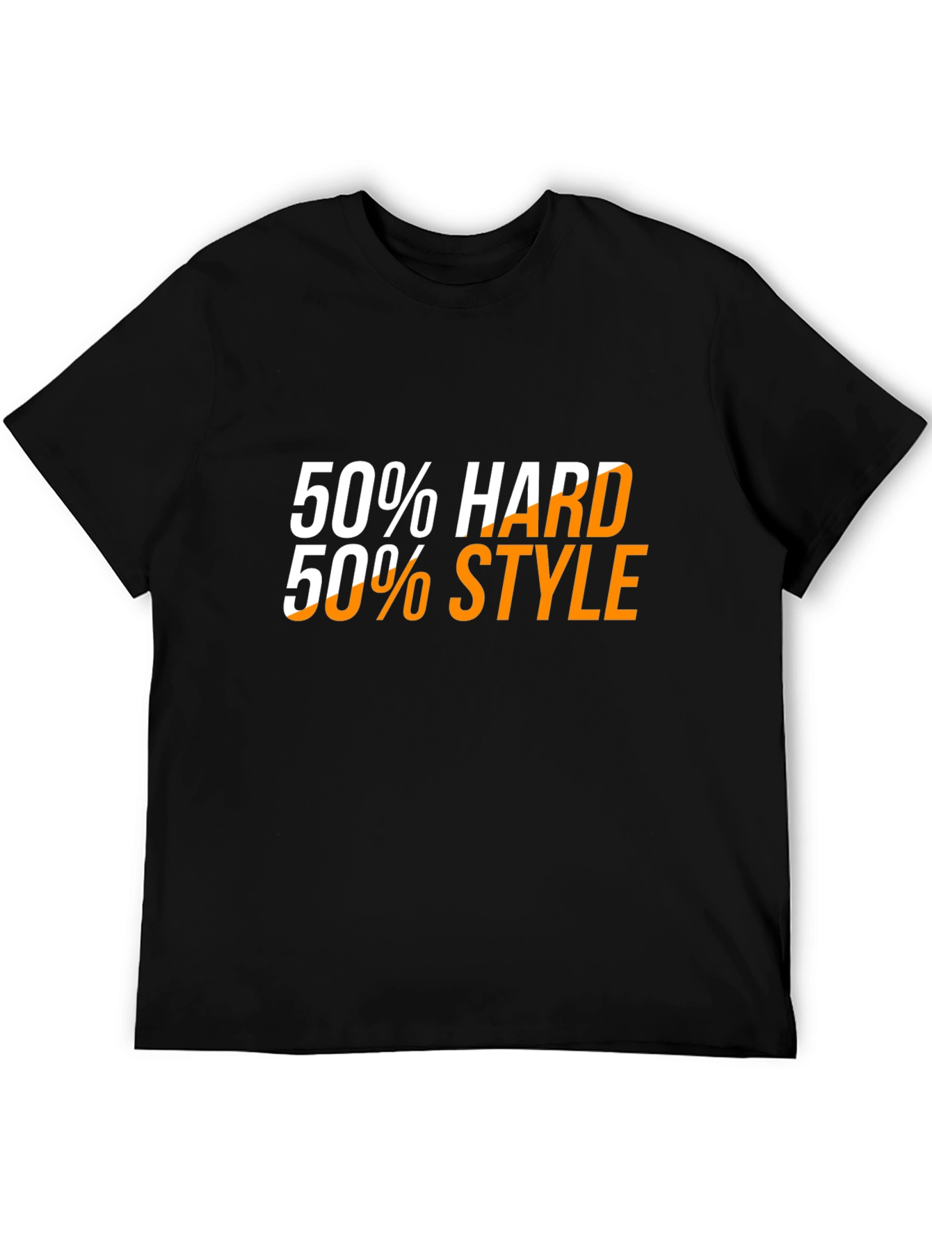50% Hard 50% Style Black Graphic Tee