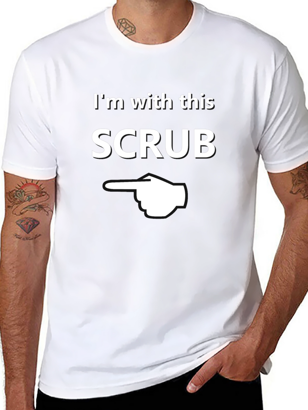 Im With This Scrub Novelty Graphic T-Shirt