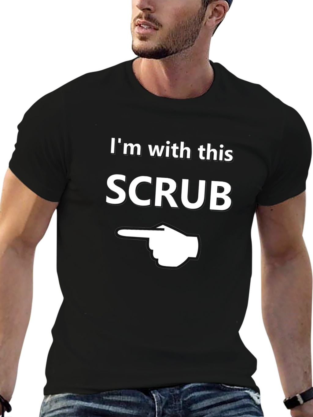 Im With This Scrub Novelty Graphic T-Shirt