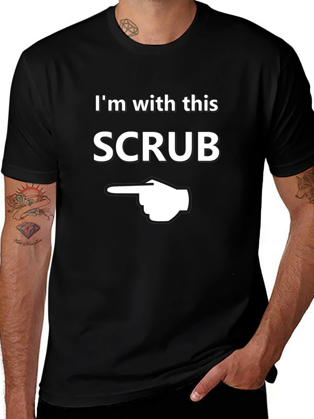Im With This Scrub Novelty Graphic T-Shirt