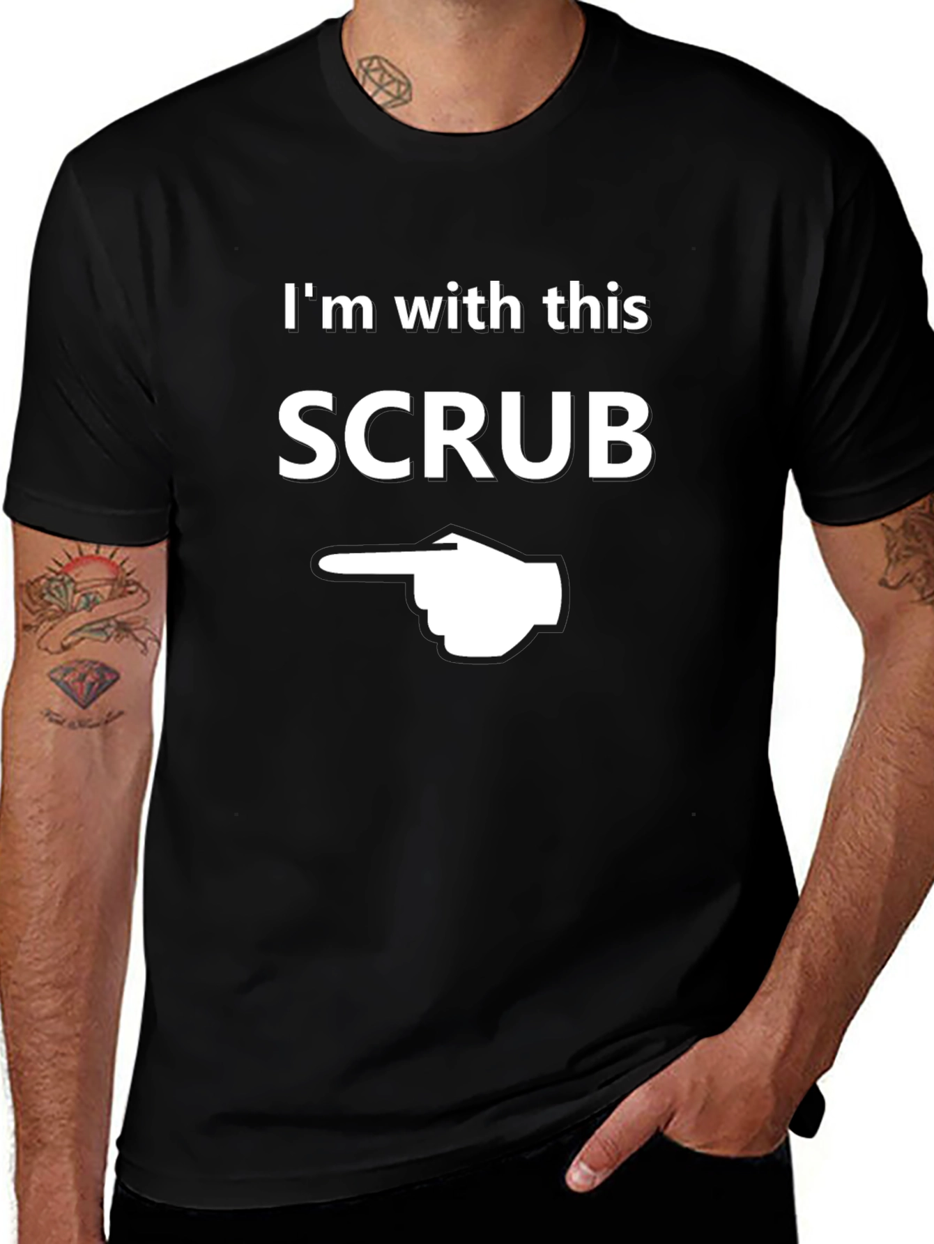 Im With This Scrub Novelty Graphic T-Shirt