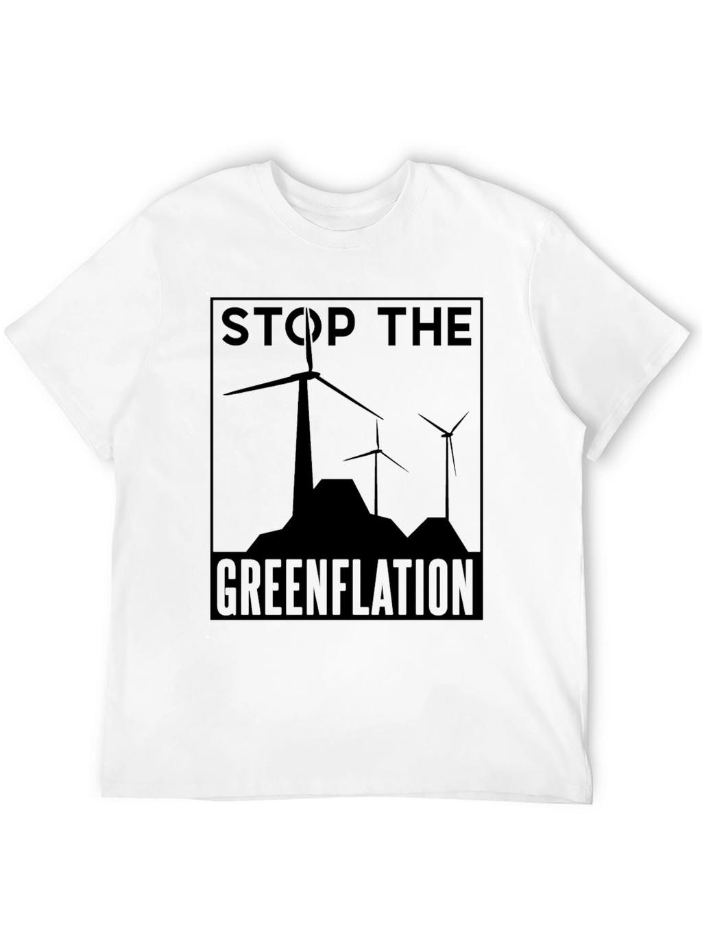 Stop Greenflation Wind Turbine Graphic Tee
