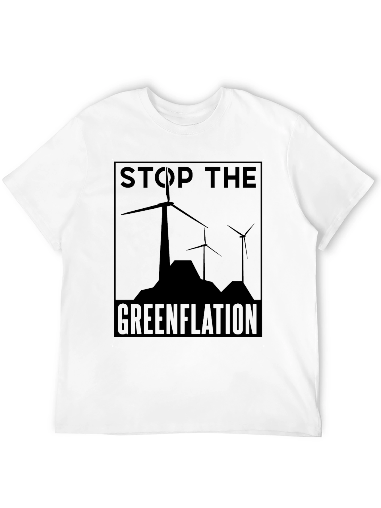 Stop Greenflation Wind Turbine Graphic Tee