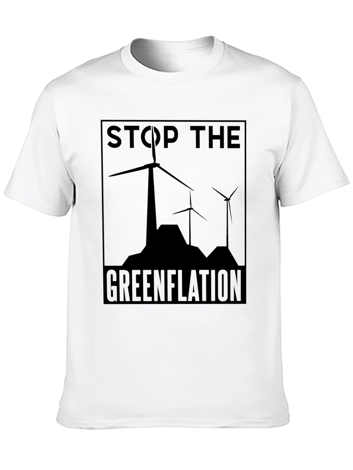Stop Greenflation Wind Turbine Graphic Tee