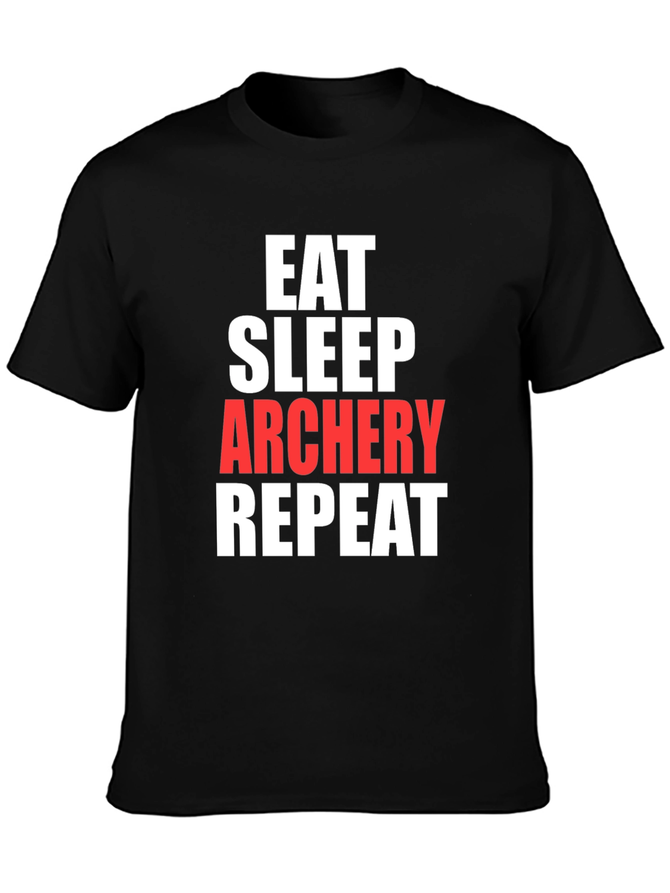 Eat Sleep Archery Repeat Graphic Tee - Black