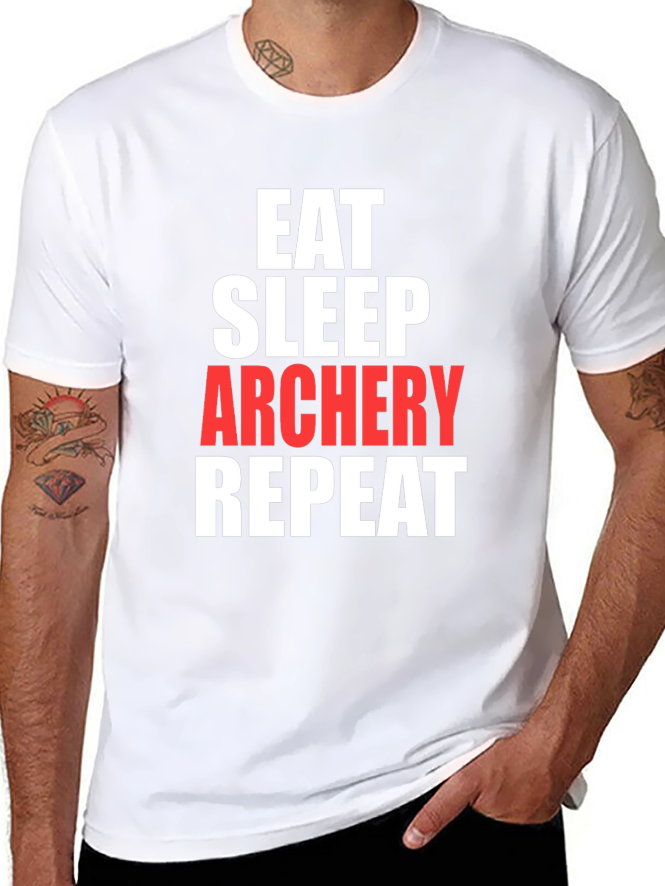 Eat Sleep Archery Repeat Graphic Tee - Black