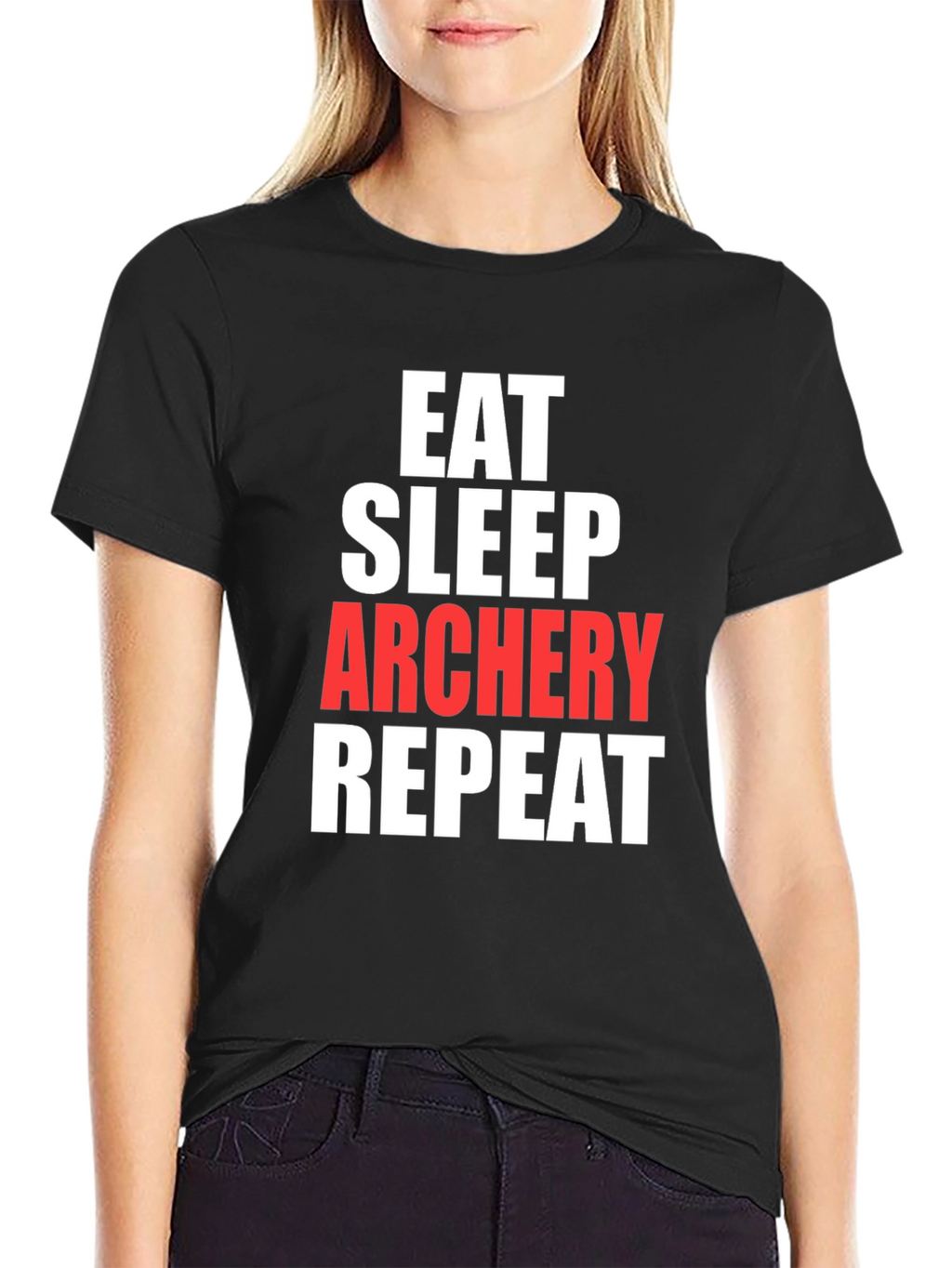 Eat Sleep Archery Repeat Graphic Tee - Black
