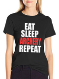 Eat Sleep Archery Repeat Graphic Tee - Black