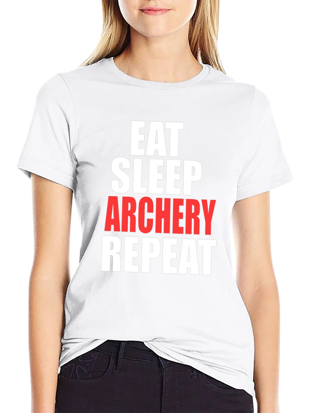 Eat Sleep Archery Repeat Graphic Tee - Black