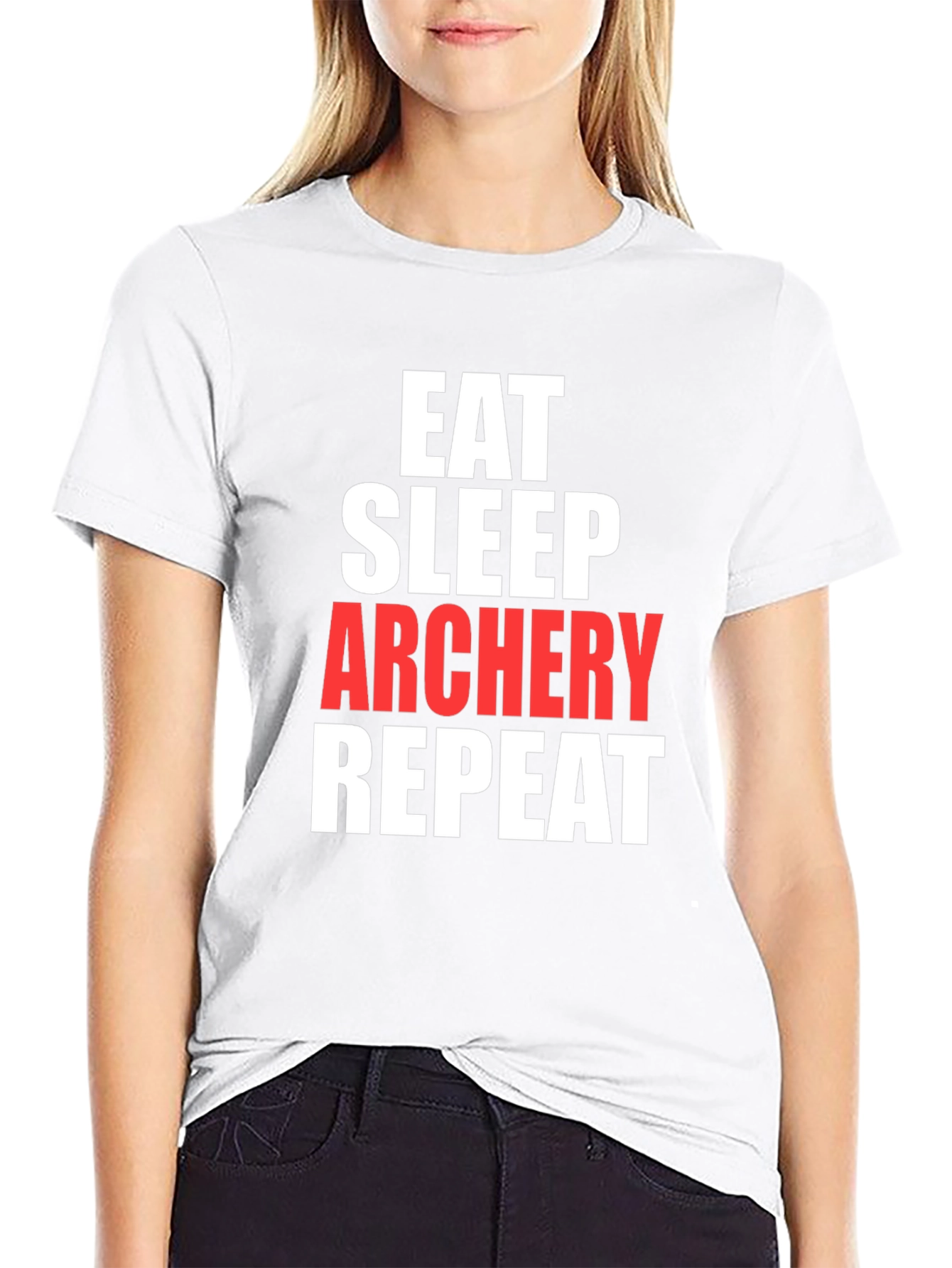 Eat Sleep Archery Repeat Graphic Tee - Black