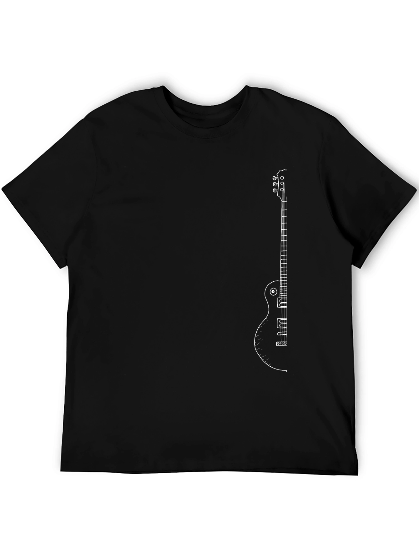 Guitar Graphic Black T-Shirt - Musician Style