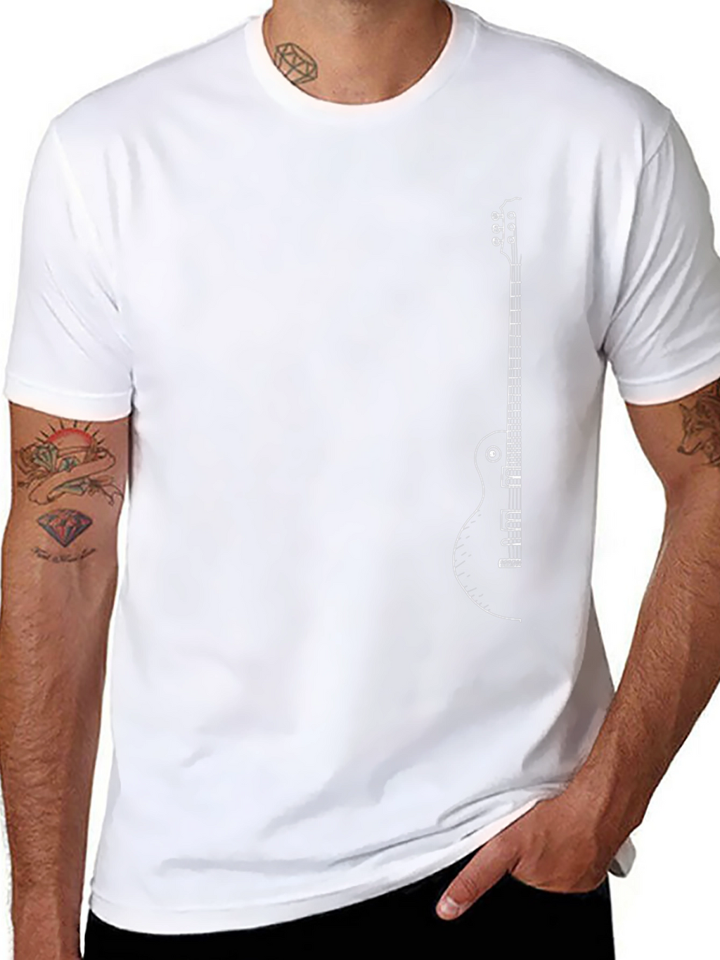 Guitar Graphic Black T-Shirt - Musician Style