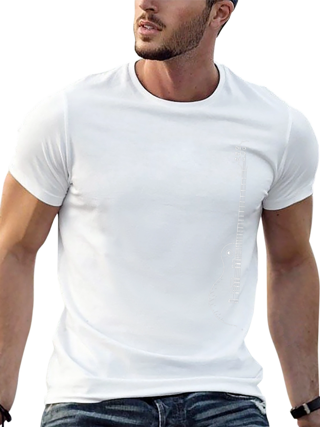 Guitar Graphic Black T-Shirt - Musician Style