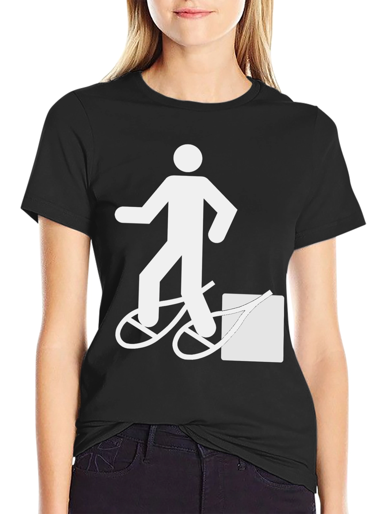 Funny T-Shirt: Man Walking Bike Fail Graphic Tee