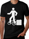 Funny T-Shirt: Man Walking Bike Fail Graphic Tee