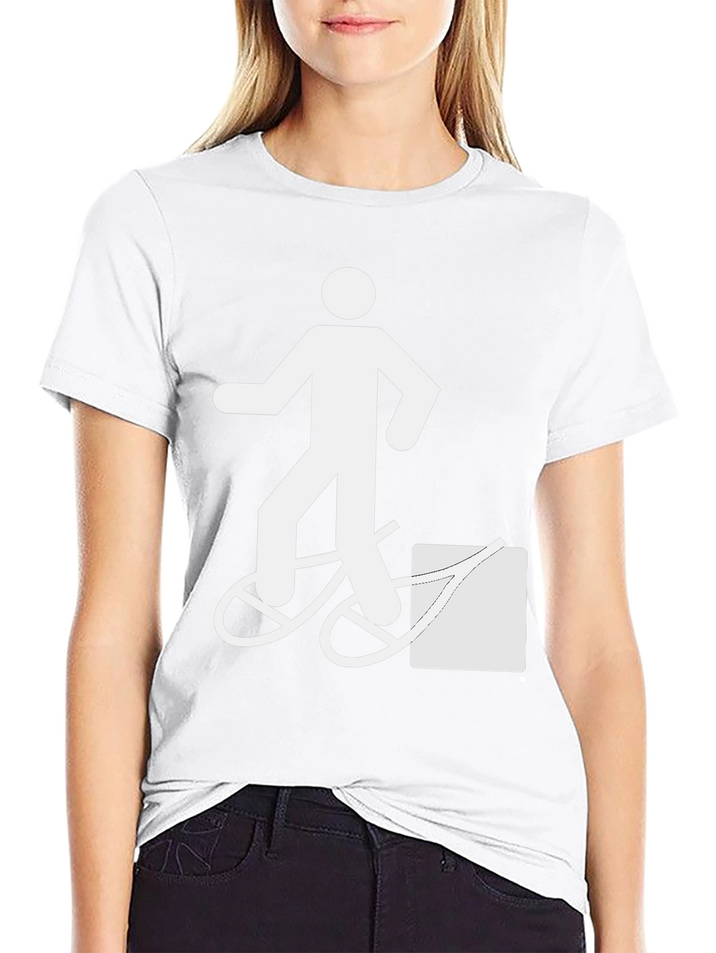 Funny T-Shirt: Man Walking Bike Fail Graphic Tee