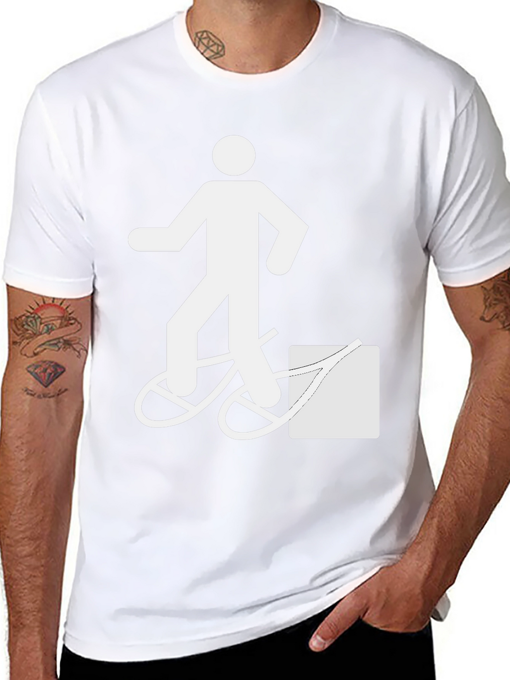 Funny T-Shirt: Man Walking Bike Fail Graphic Tee