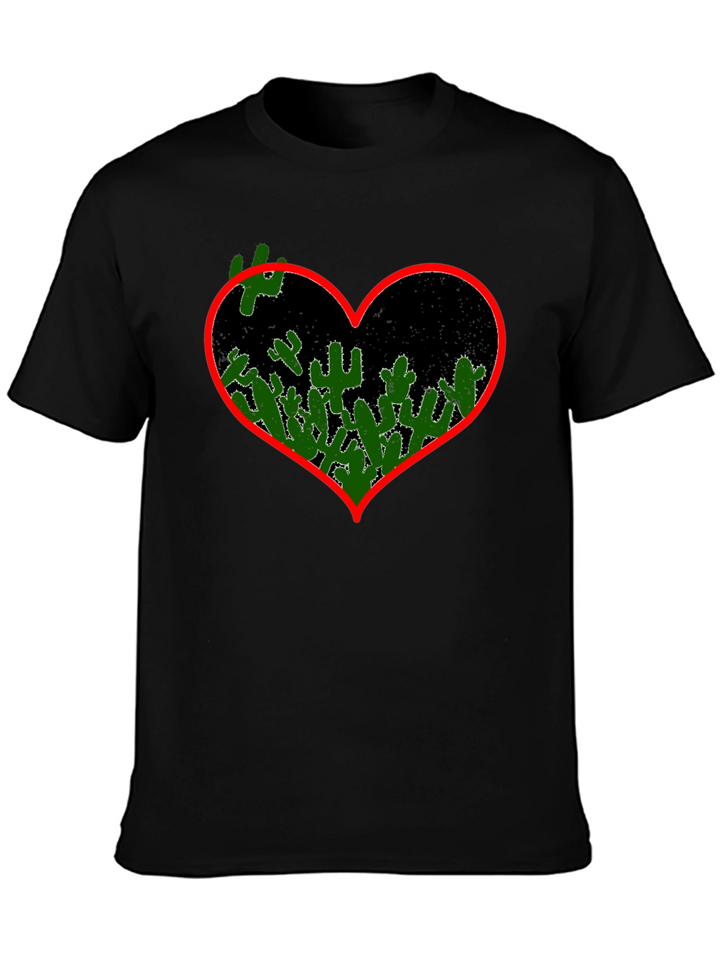 Cactus Heart Graphic Tee - Black