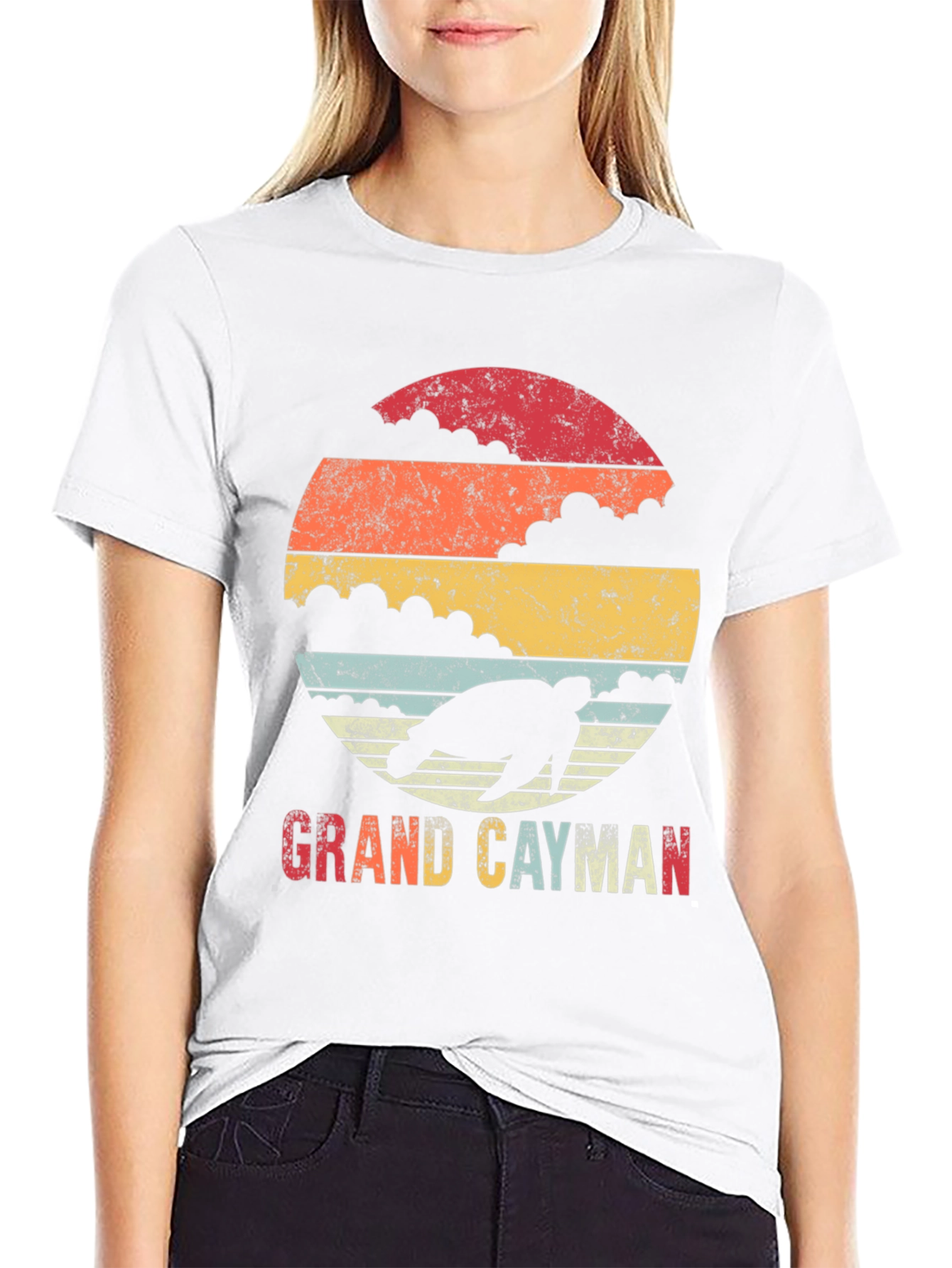 Grand Cayman Turtle Retro Graphic Tee