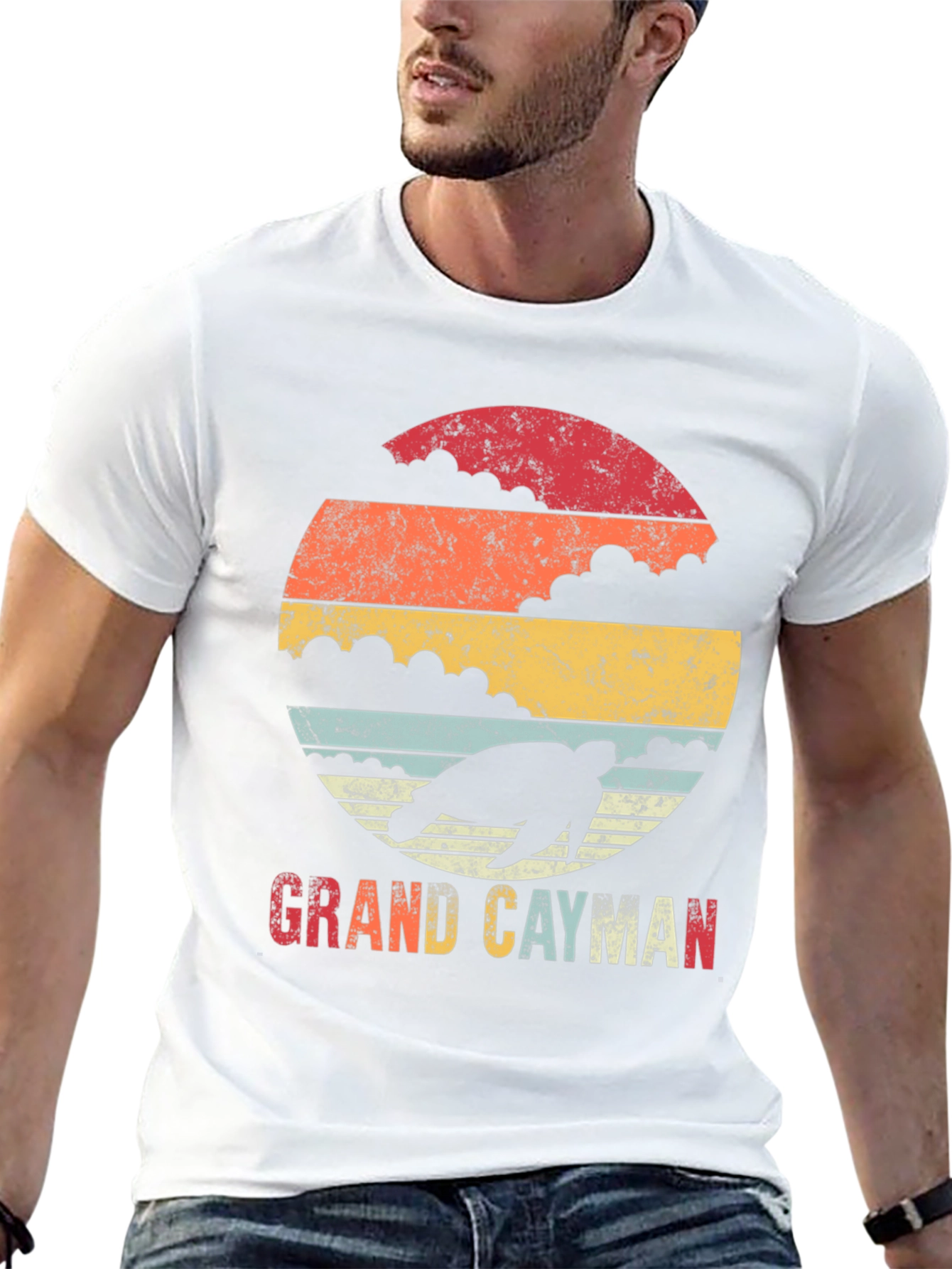 Grand Cayman Turtle Retro Graphic Tee