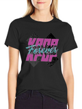 KPOP Forever Graphic Print Black T-Shirt