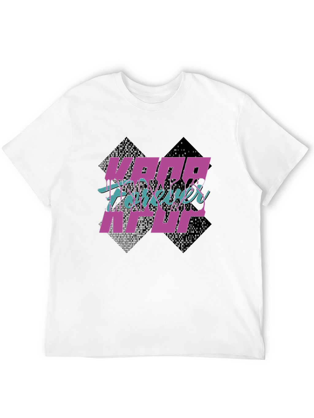 KPOP Forever Graphic Print Black T-Shirt