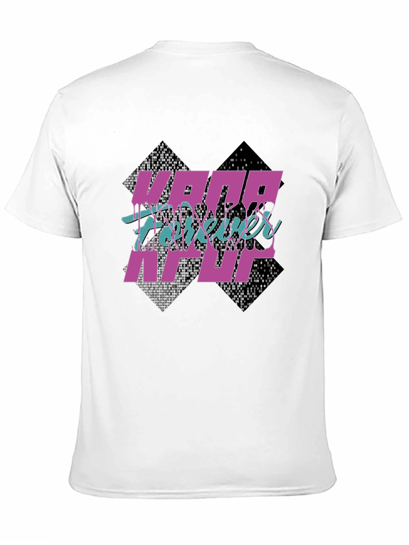KPOP Forever Graphic Print Black T-Shirt