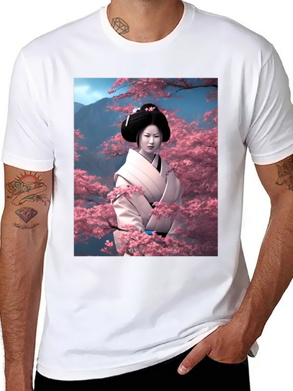 Geisha Cherry Blossom T-Shirt