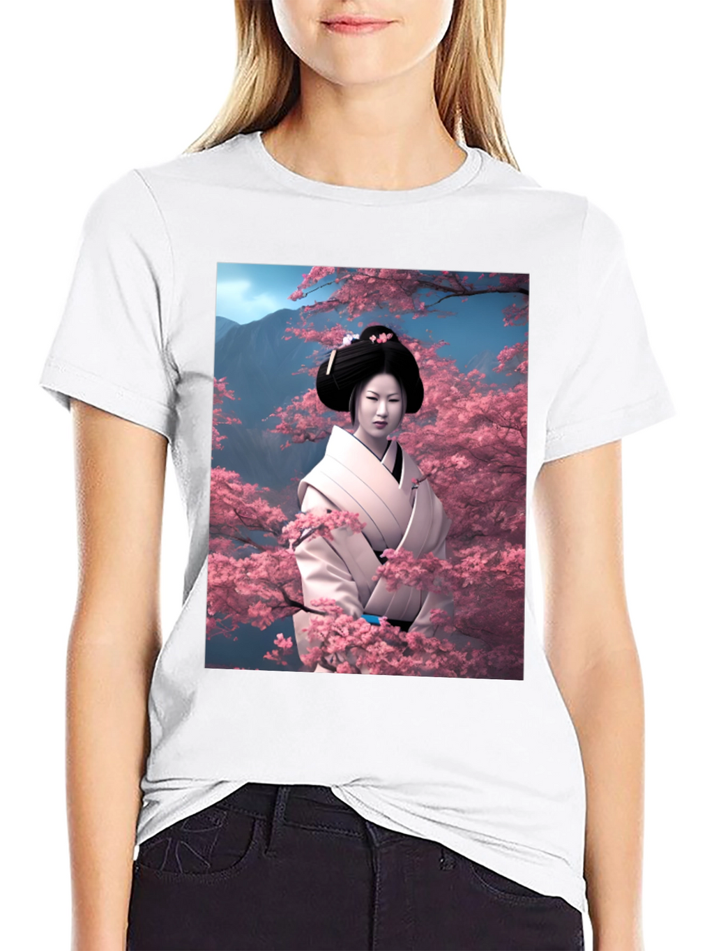 Geisha Cherry Blossom T-Shirt