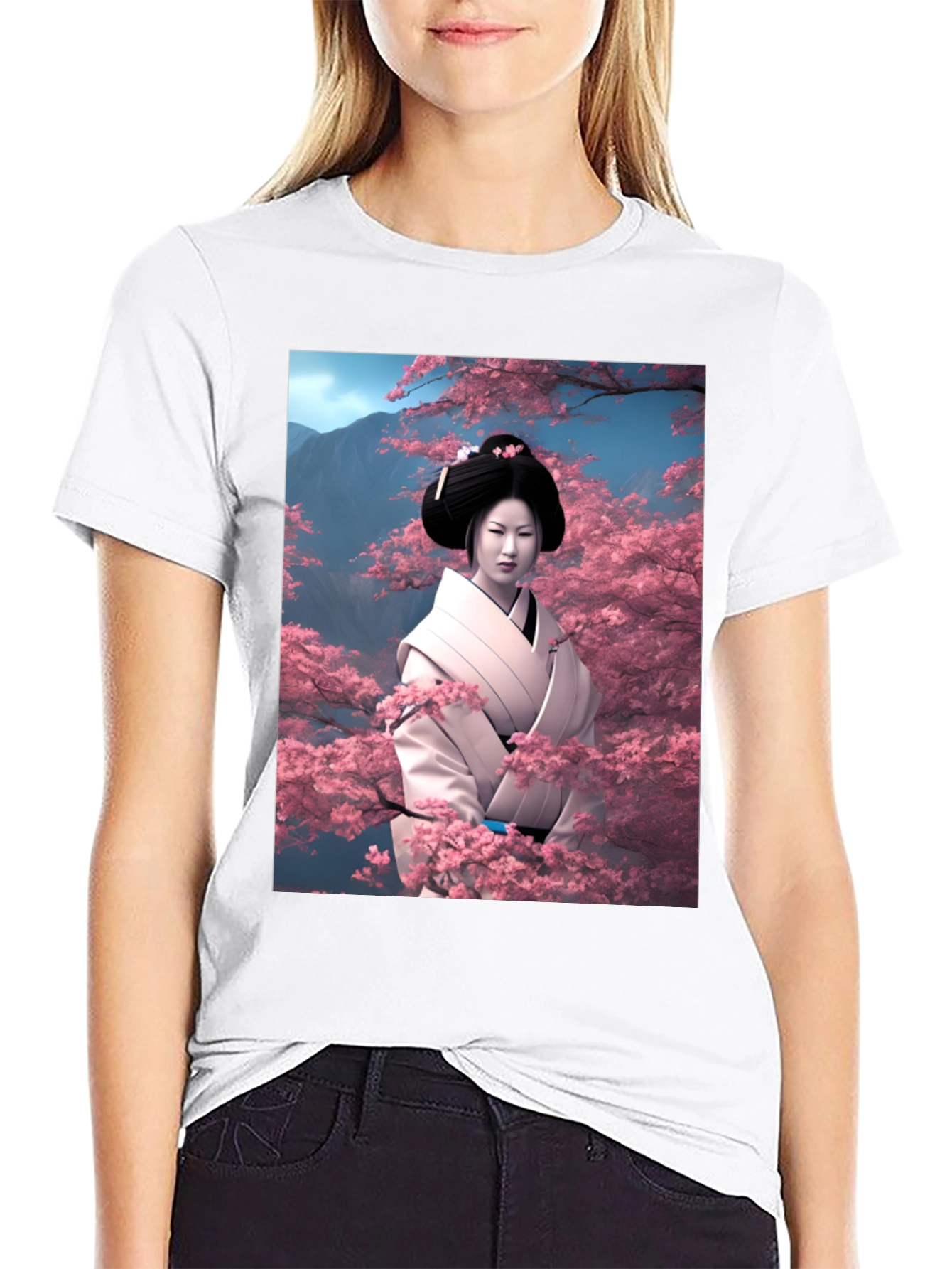 Geisha Cherry Blossom T-Shirt