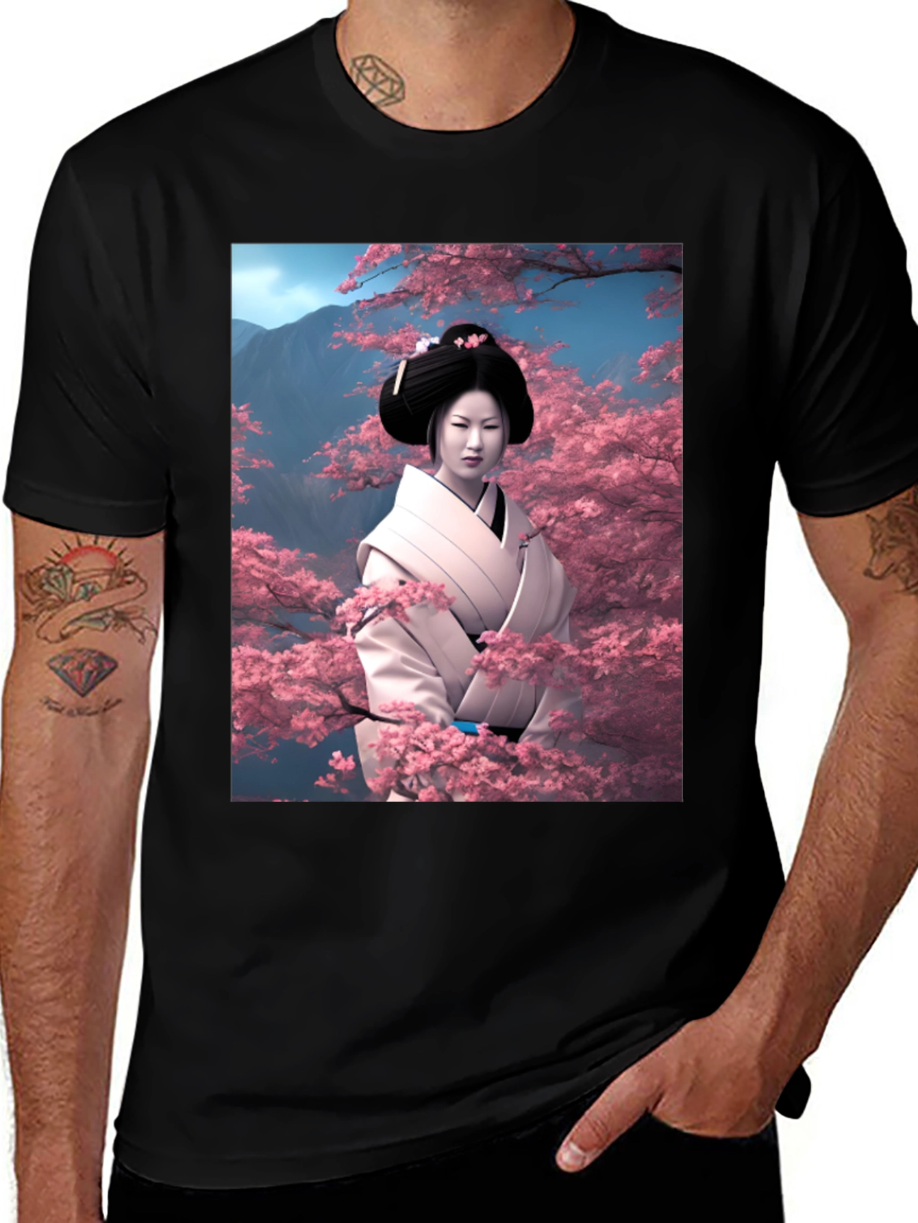 Geisha Cherry Blossom T-Shirt