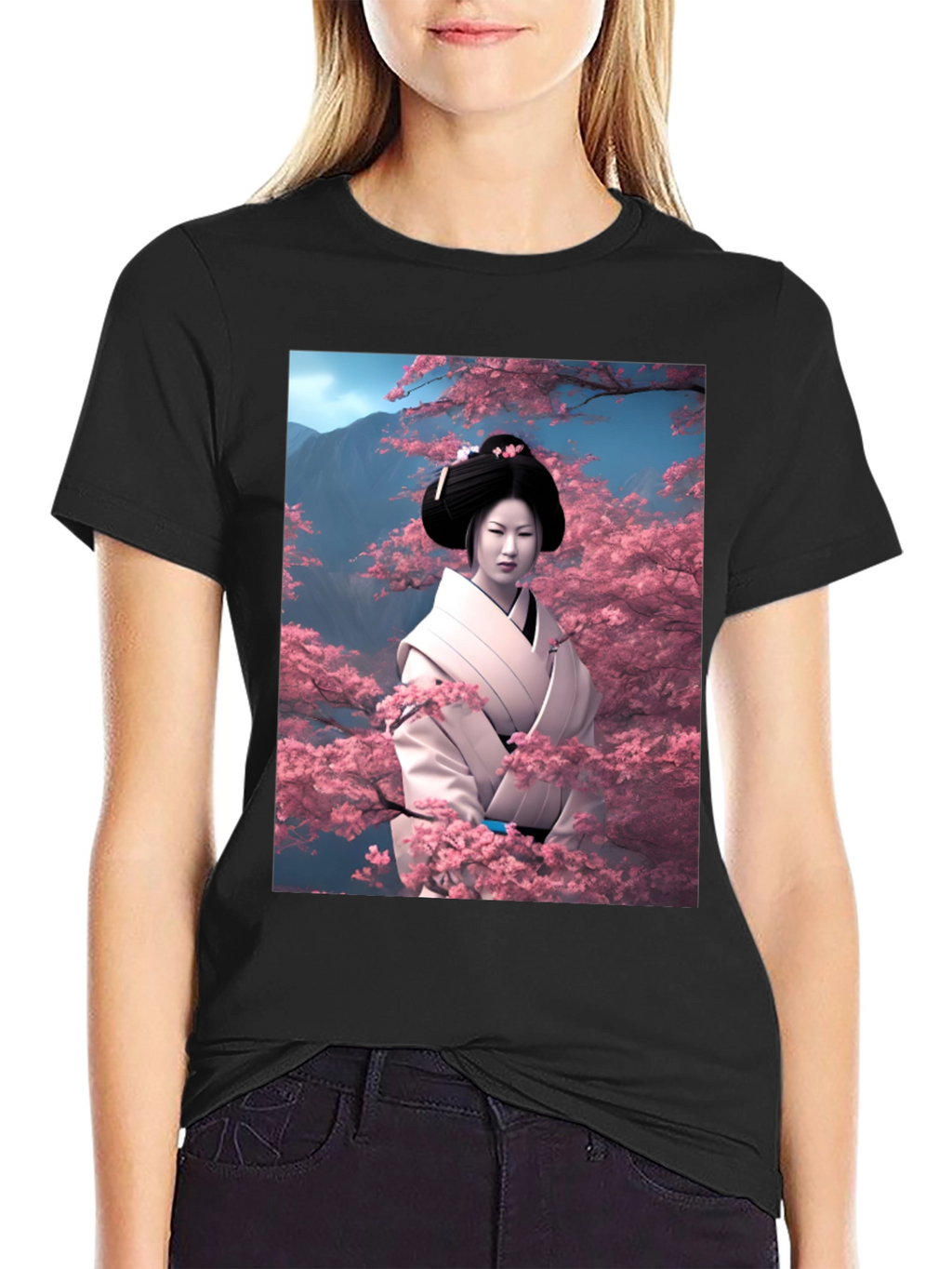 Geisha Cherry Blossom T-Shirt
