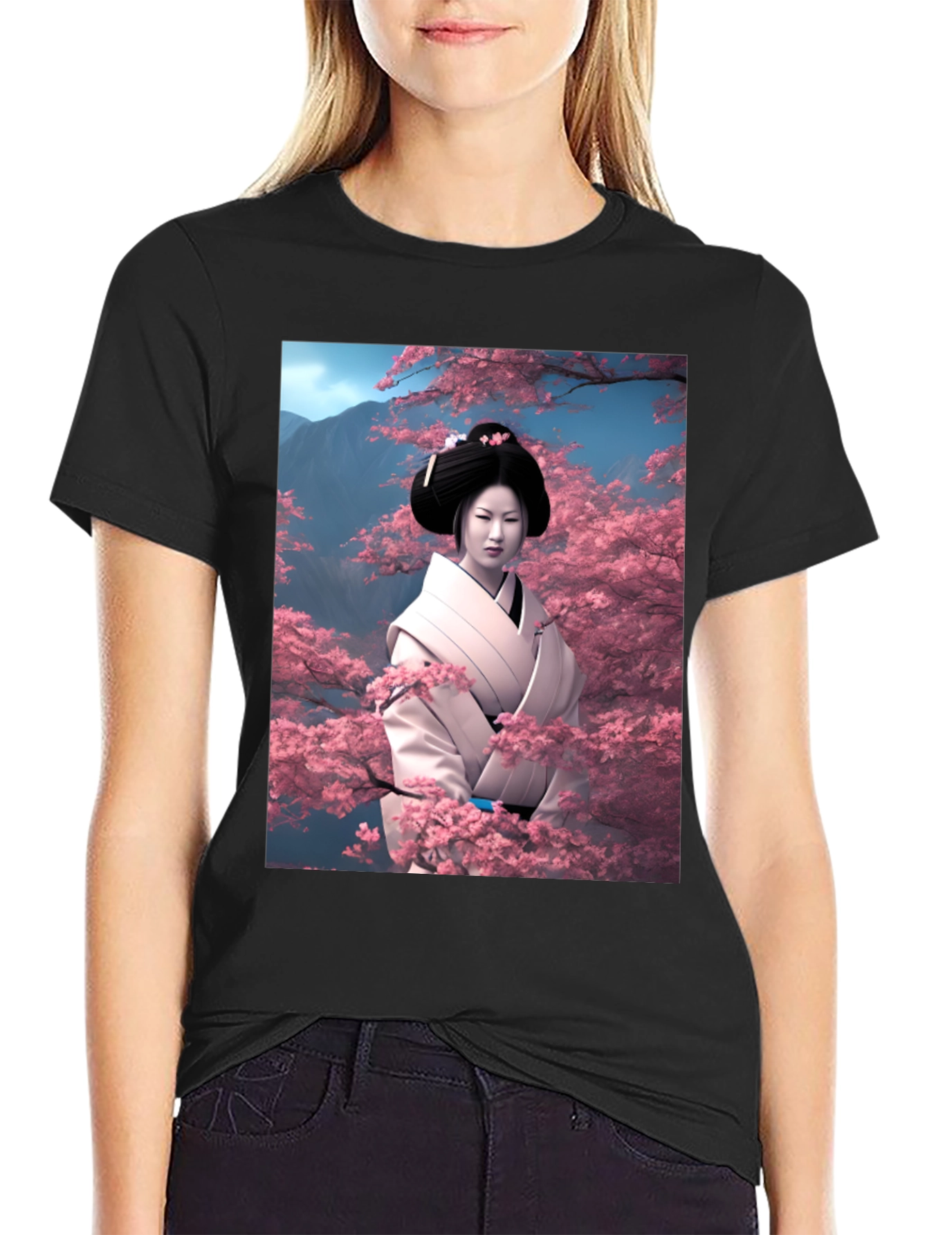 Geisha Cherry Blossom T-Shirt