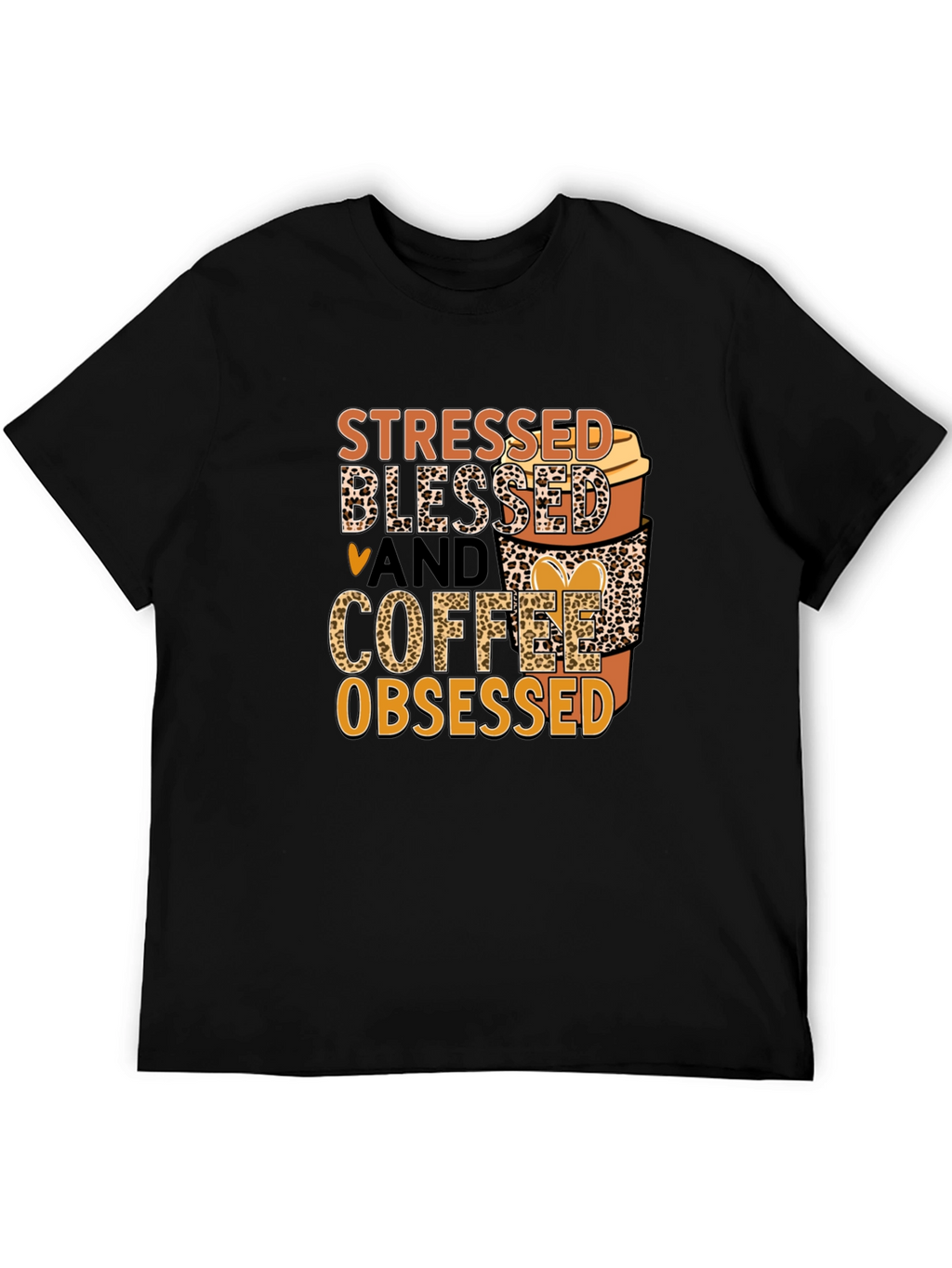 Stressed Blessed Coffee Obsessed Graphic Tee