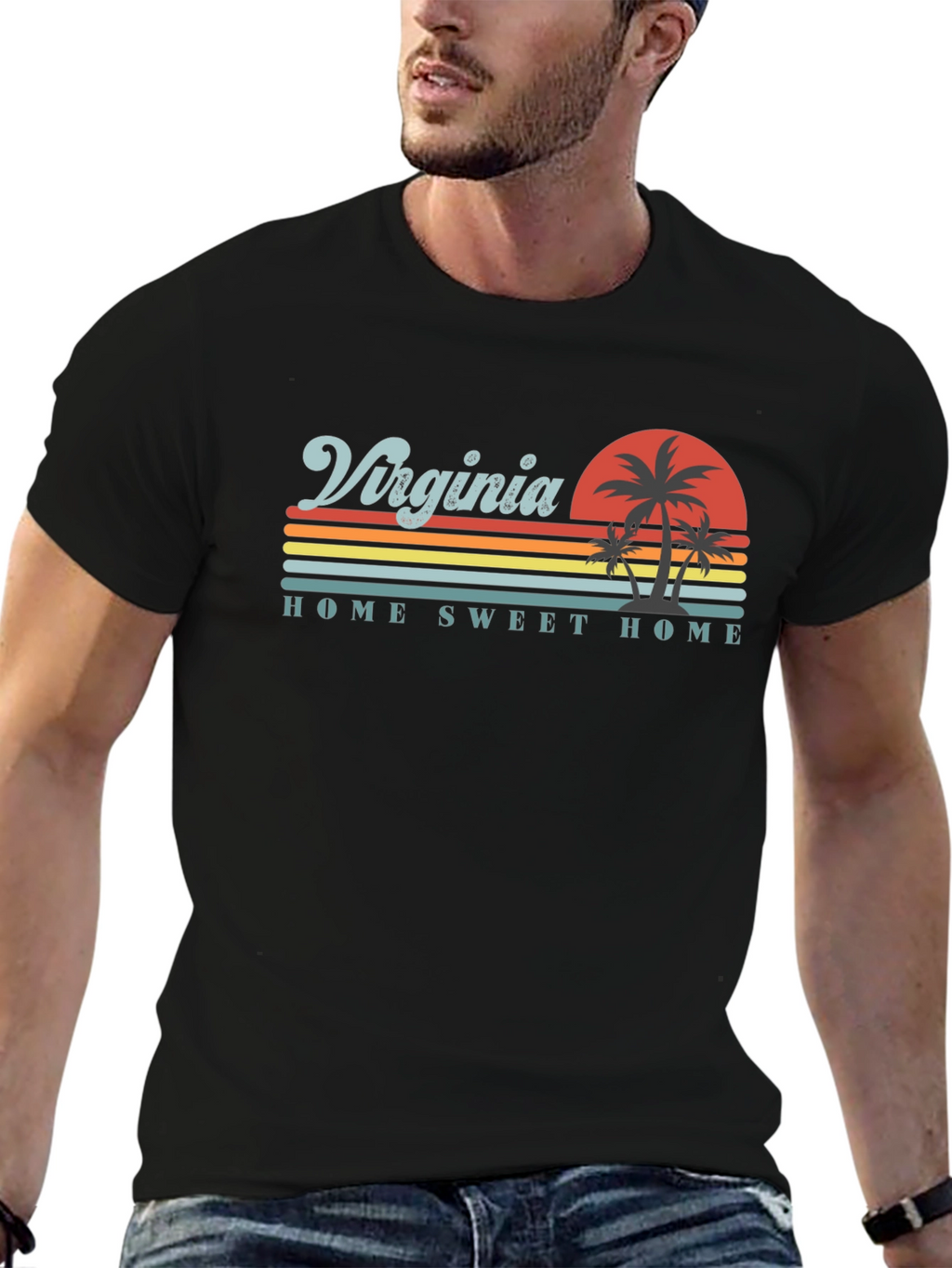 Virginia Home Sweet Home Retro Graphic T-Shirt