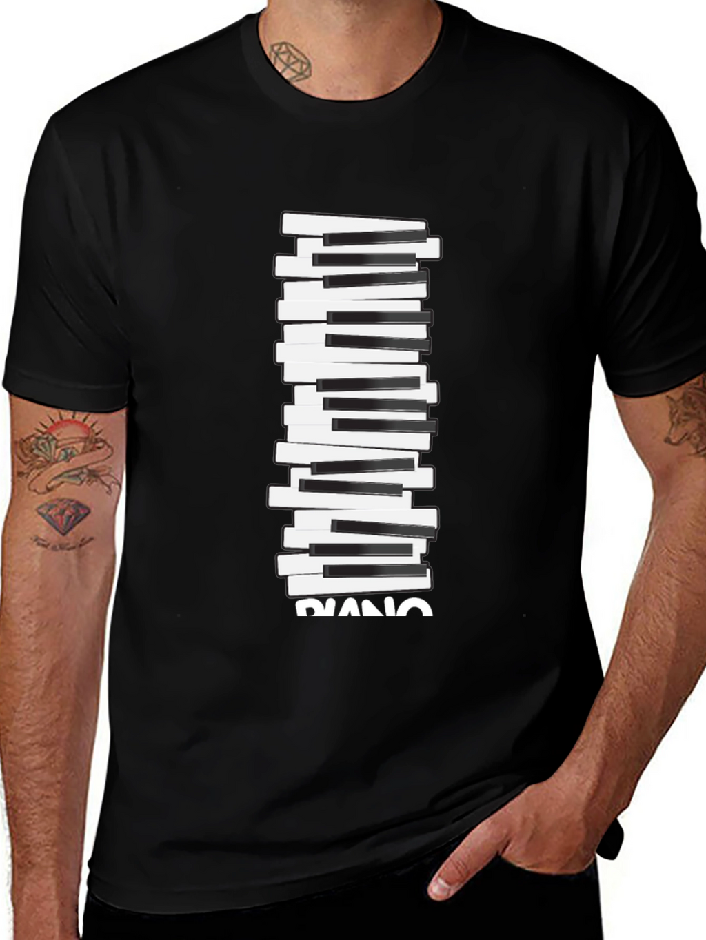 Piano Keys Graphic Tee - Black