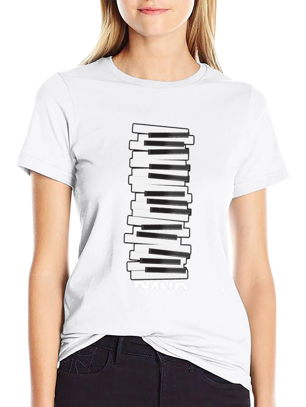 Piano Keys Graphic Tee - Black