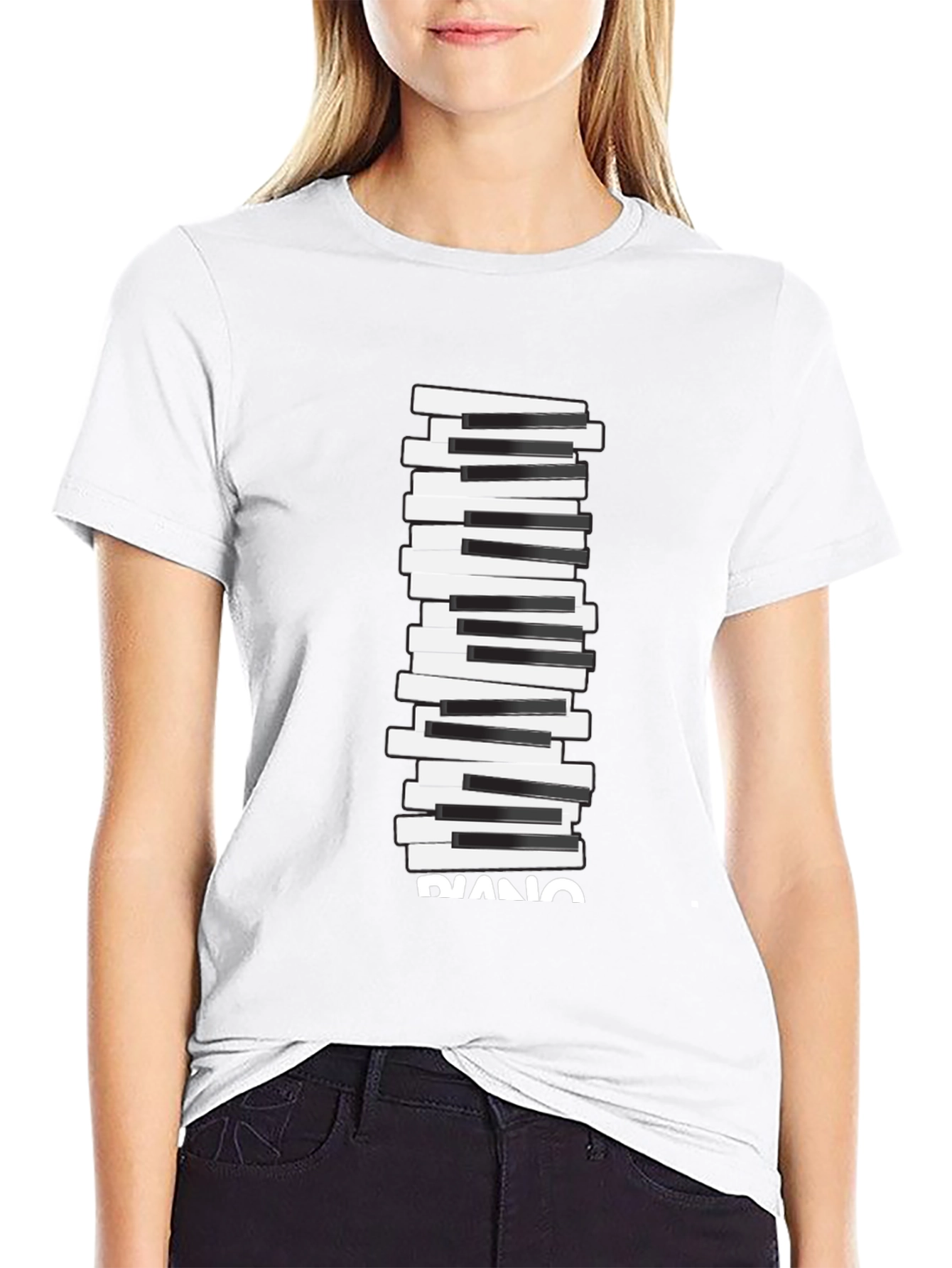 Piano Keys Graphic Tee - Black