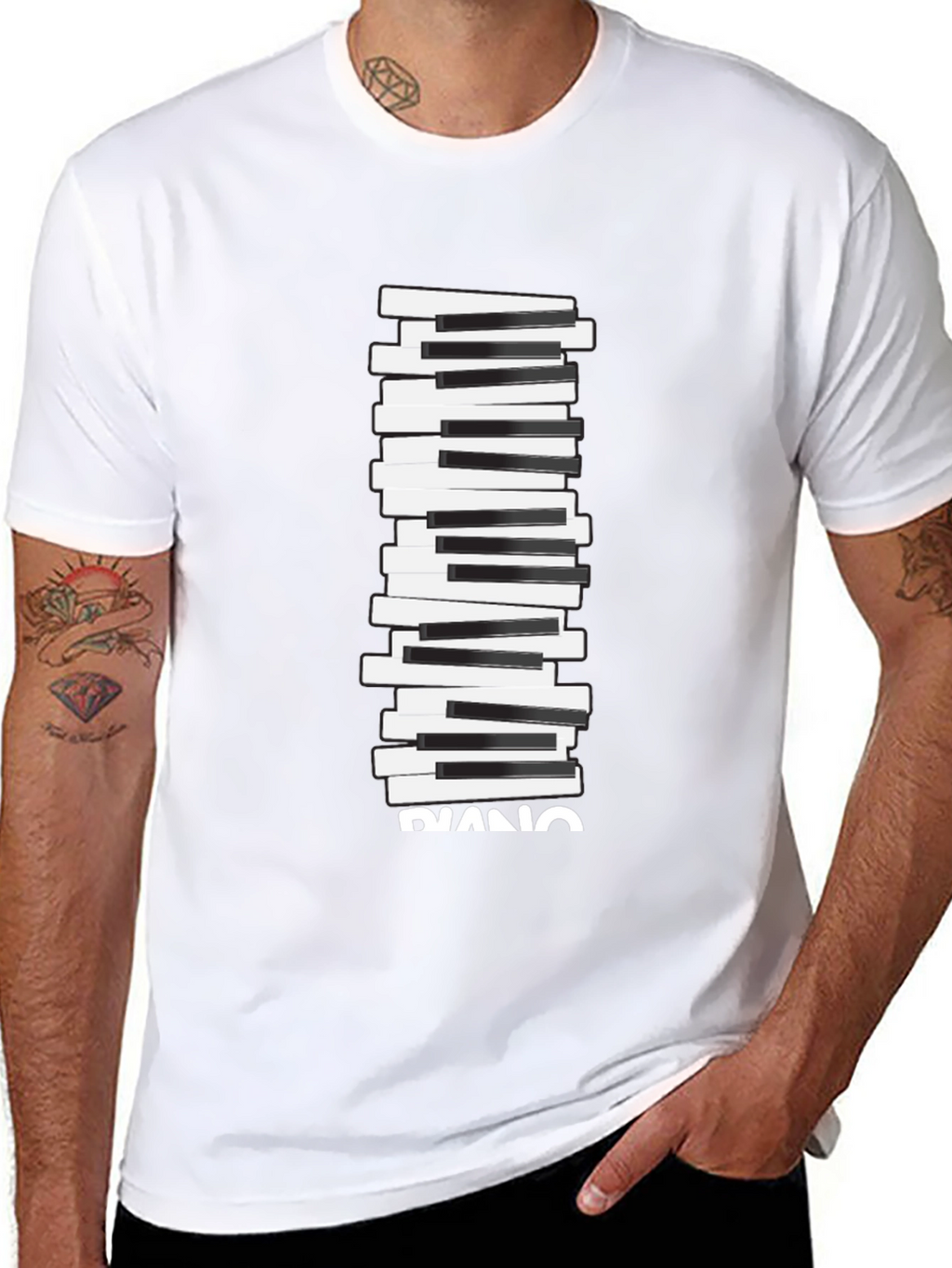 Piano Keys Graphic Tee - Black
