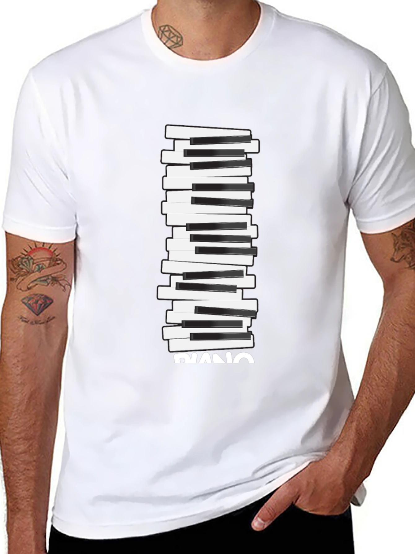 Piano Keys Graphic Tee - Black